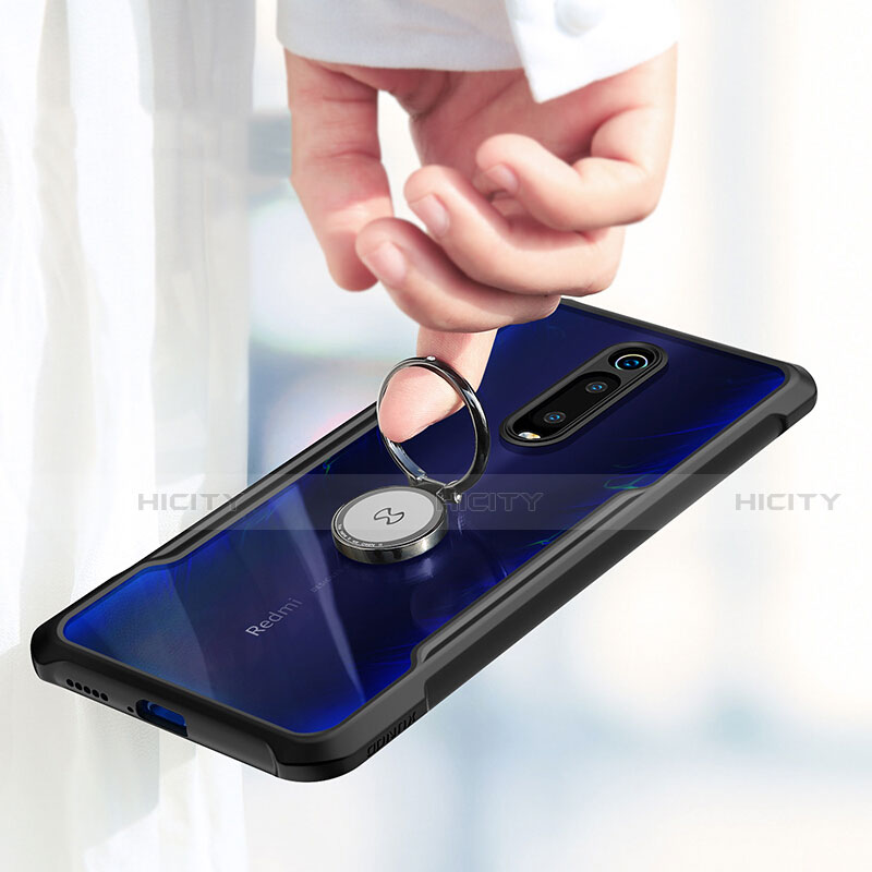 Coque Contour Silicone et Vitre Transparente Miroir 360 Degres avec Support Bague Anneau Aimante Magnetique T01 pour Xiaomi Mi 9T Pro Plus