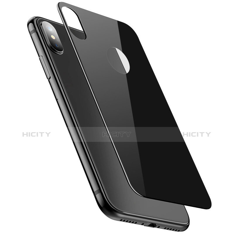 Coque Contour Silicone et Vitre Transparente Miroir 360 Degres C01 pour Apple iPhone Xs Noir Plus