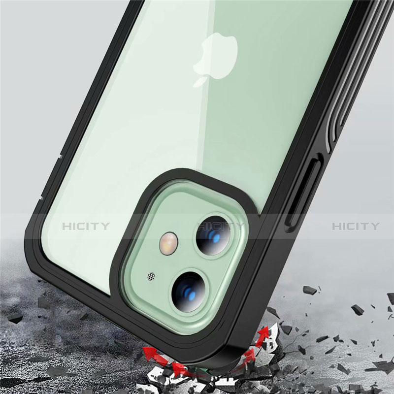 Coque Contour Silicone et Vitre Transparente Miroir 360 Degres pour Apple iPhone 12 Mini Noir Plus