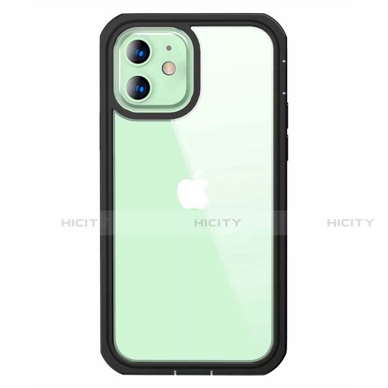 Coque Contour Silicone et Vitre Transparente Miroir 360 Degres pour Apple iPhone 12 Mini Noir Plus