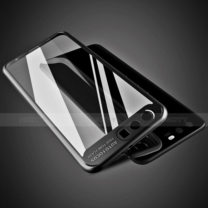 Coque Contour Silicone et Vitre Transparente Miroir 360 Degres pour Huawei Honor 9 Noir Plus