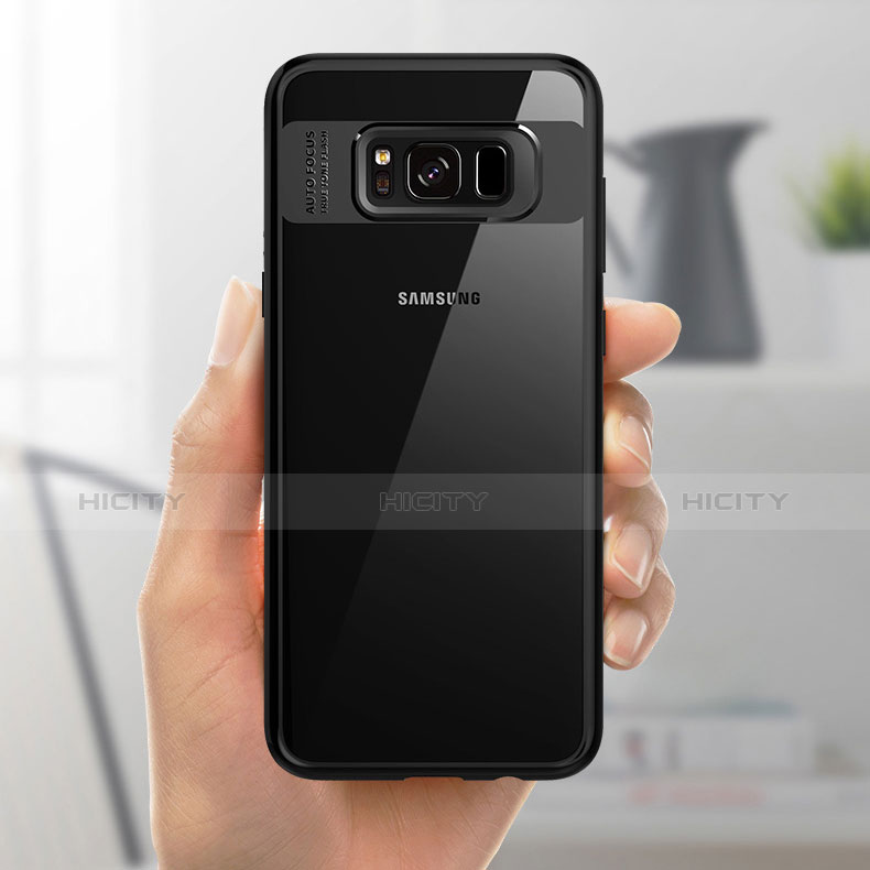 Coque Contour Silicone et Vitre Transparente Miroir 360 Degres R04 pour Samsung Galaxy S8 Plus Noir Plus