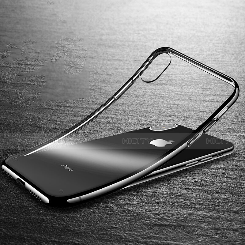 Coque Contour Silicone et Vitre Transparente Miroir 360 Degres T02 pour Apple iPhone X Noir Plus