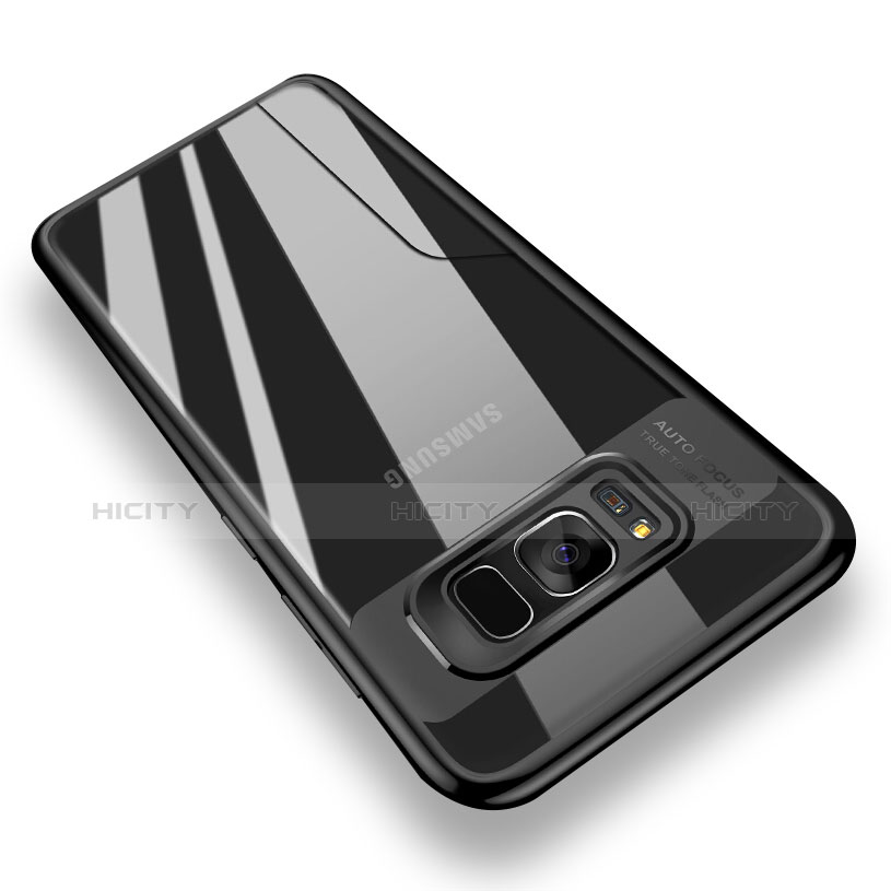 Coque Contour Silicone et Vitre Transparente Miroir 360 Degres T02 pour Samsung Galaxy S8 Noir Plus