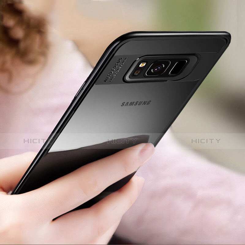 Coque Contour Silicone et Vitre Transparente Miroir 360 Degres T02 pour Samsung Galaxy S8 Noir Plus