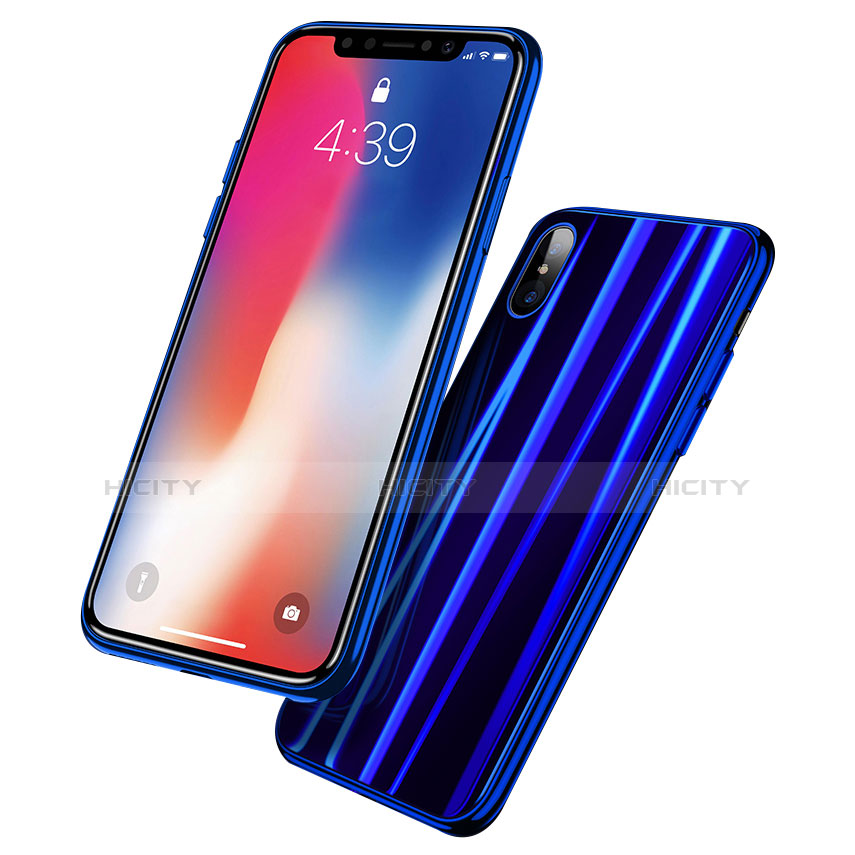 Coque Contour Silicone et Vitre Transparente Miroir Housse Etui pour Apple iPhone Xs Plus