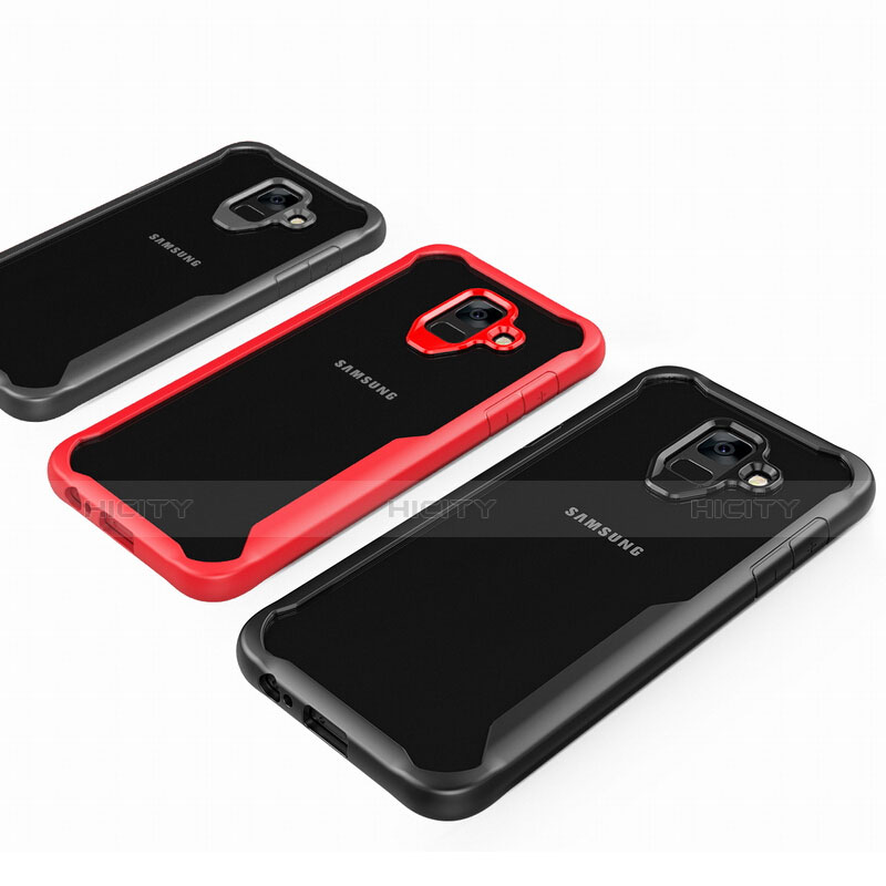 Coque Contour Silicone et Vitre Transparente Miroir Housse Etui pour Samsung Galaxy A8+ A8 Plus (2018) A730F Plus