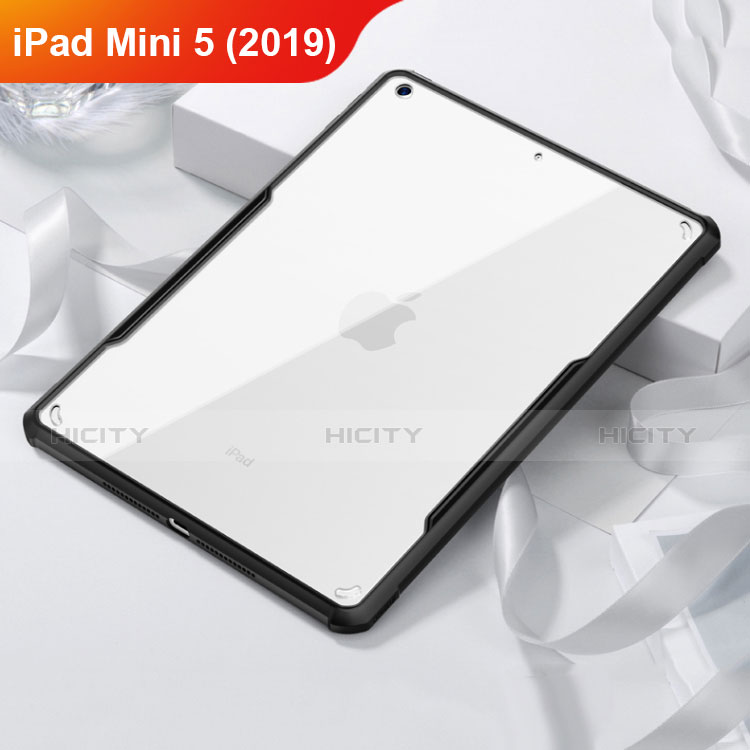 Coque Contour Silicone et Vitre Transparente Miroir pour Apple iPad Mini 5 (2019) Noir Plus