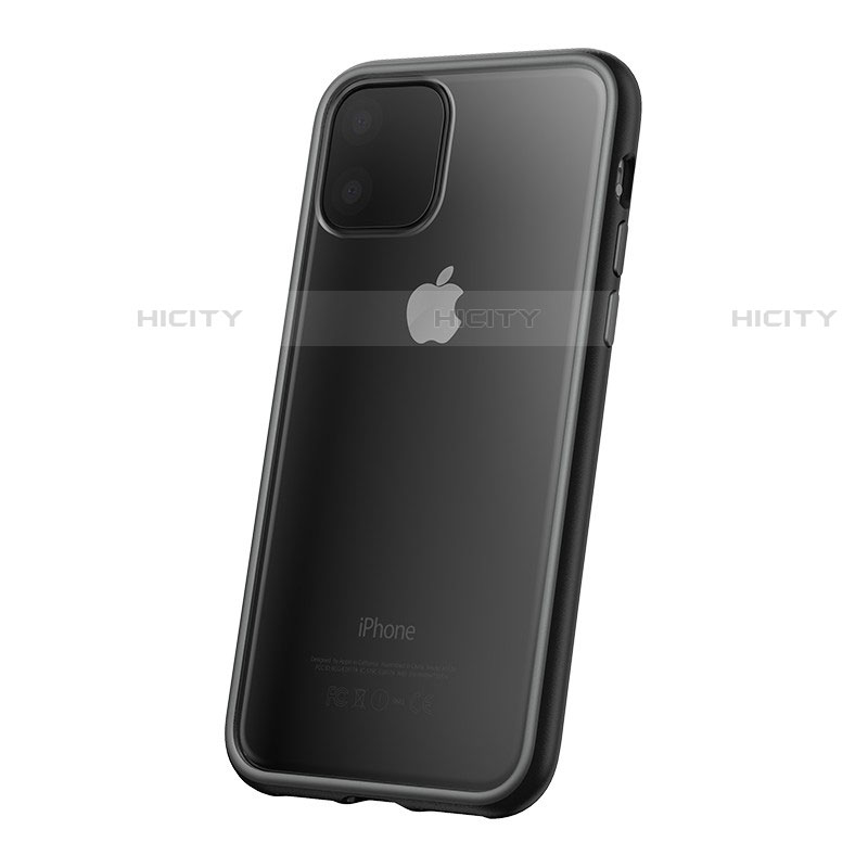 Coque Contour Silicone et Vitre Transparente Miroir pour Apple iPhone 11 Pro Noir Plus