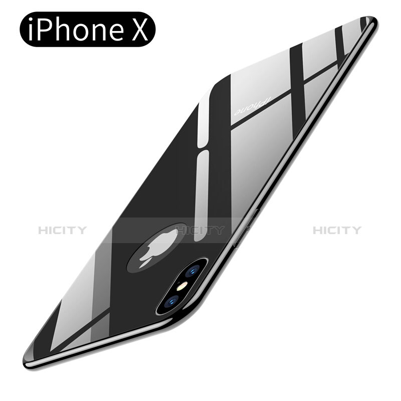 Coque Contour Silicone et Vitre Transparente Miroir pour Apple iPhone Xs Clair Plus