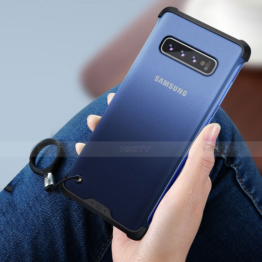 Coque Contour Silicone et Vitre Transparente Miroir pour Samsung Galaxy S10 5G Bleu Plus