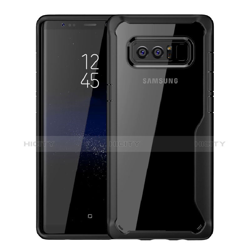 Coque Contour Silicone Transparente Gel pour Samsung Galaxy Note 8 Noir Plus