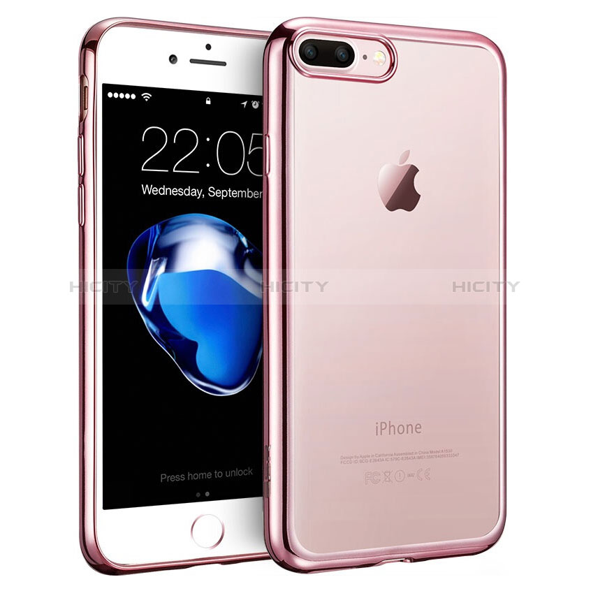 Coque Contour Silicone Transparente T01 pour Apple iPhone 8 Plus Rose Plus