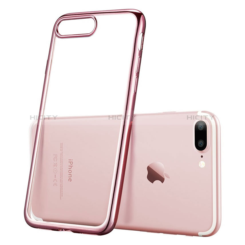 Coque Contour Silicone Transparente T01 pour Apple iPhone 8 Plus Rose Plus