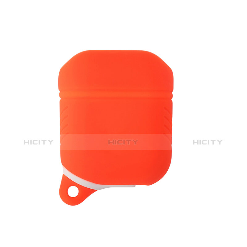 Coque de Protection en Silicone avec Mousqueton pour Boitier de Charge de Airpods A01 Rouge Plus