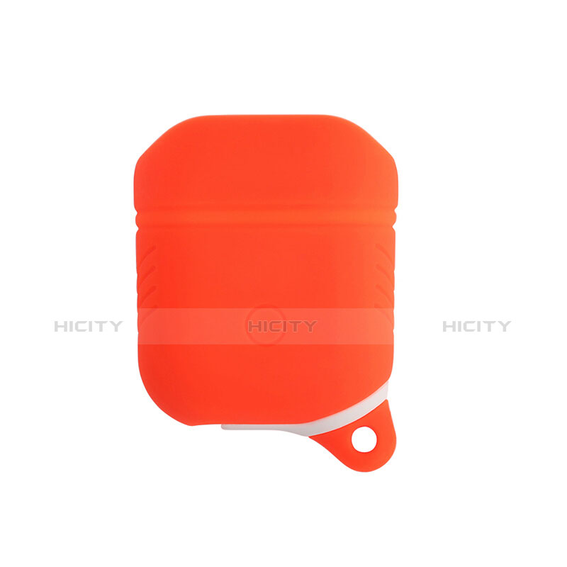 Coque de Protection en Silicone avec Mousqueton pour Boitier de Charge de Airpods A01 Rouge Plus