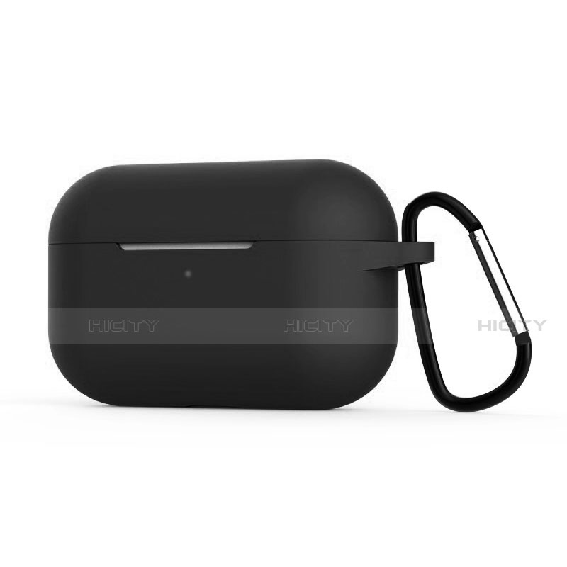 Coque de Protection en Silicone avec Mousqueton pour Boitier de Charge de AirPods Pro C02 Noir Plus