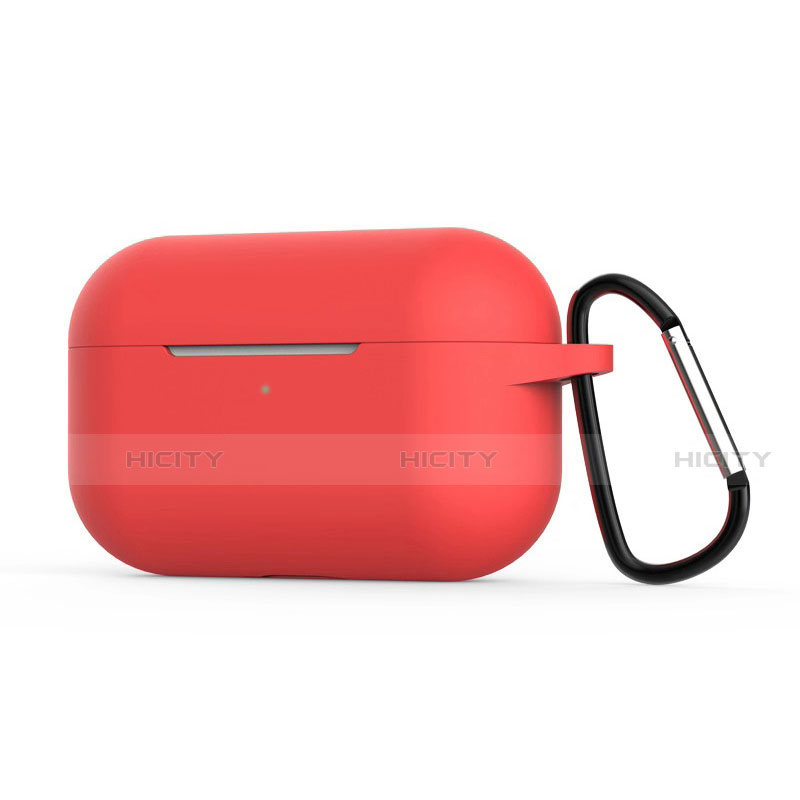 Coque de Protection en Silicone avec Mousqueton pour Boitier de Charge de AirPods Pro C02 Rouge Plus