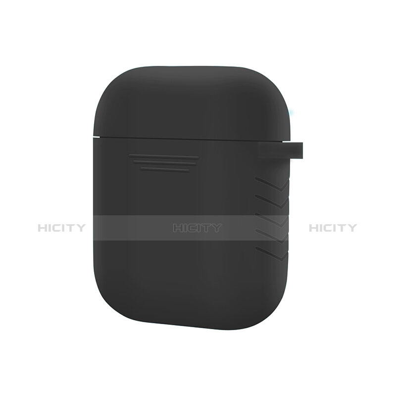 Coque de Protection en Silicone avec Mousqueton pour Boitier de Charge de Airpods Z04 Noir Plus