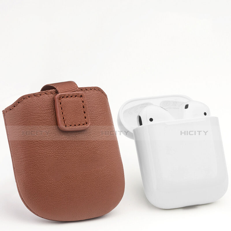 Coque en Cuir avec Mousqueton pour Boitier de Charge de Airpods A04 Noir Plus