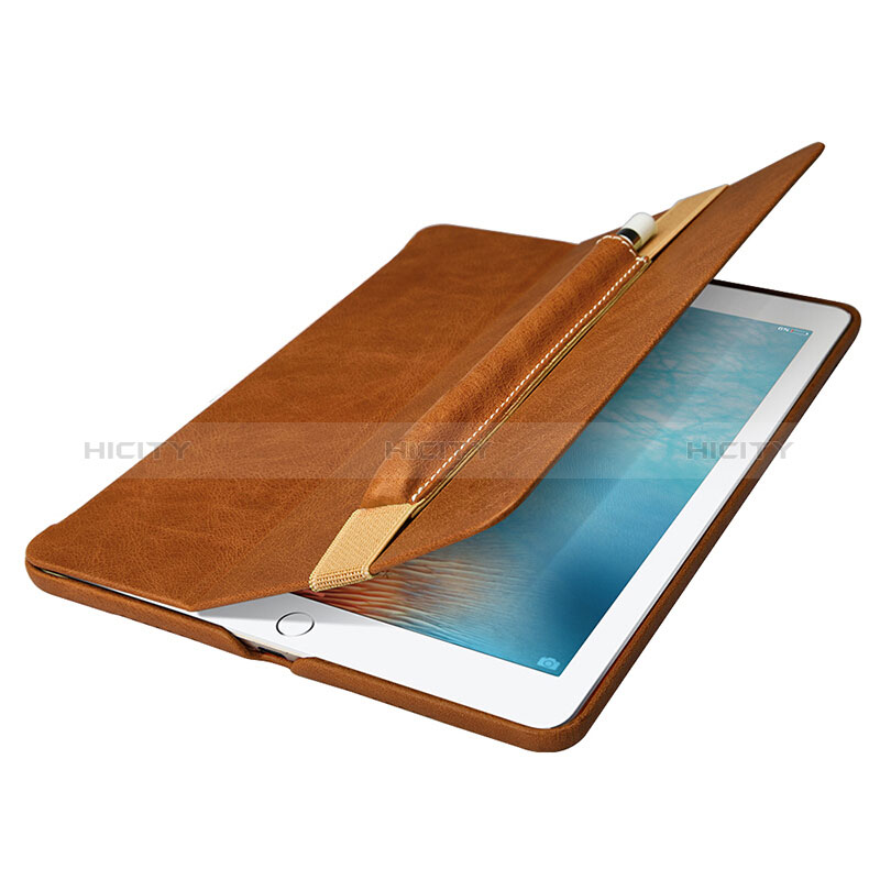 Coque en Cuir Protection Sac Pochette Elastique Douille de Poche Detachable P01 pour Apple Pencil Apple iPad Pro 9.7 Marron Plus