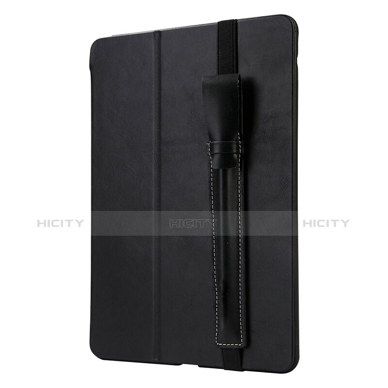 Coque en Cuir Protection Sac Pochette Elastique Douille de Poche Detachable P02 pour Apple Pencil Apple New iPad 9.7 (2017) Noir Plus