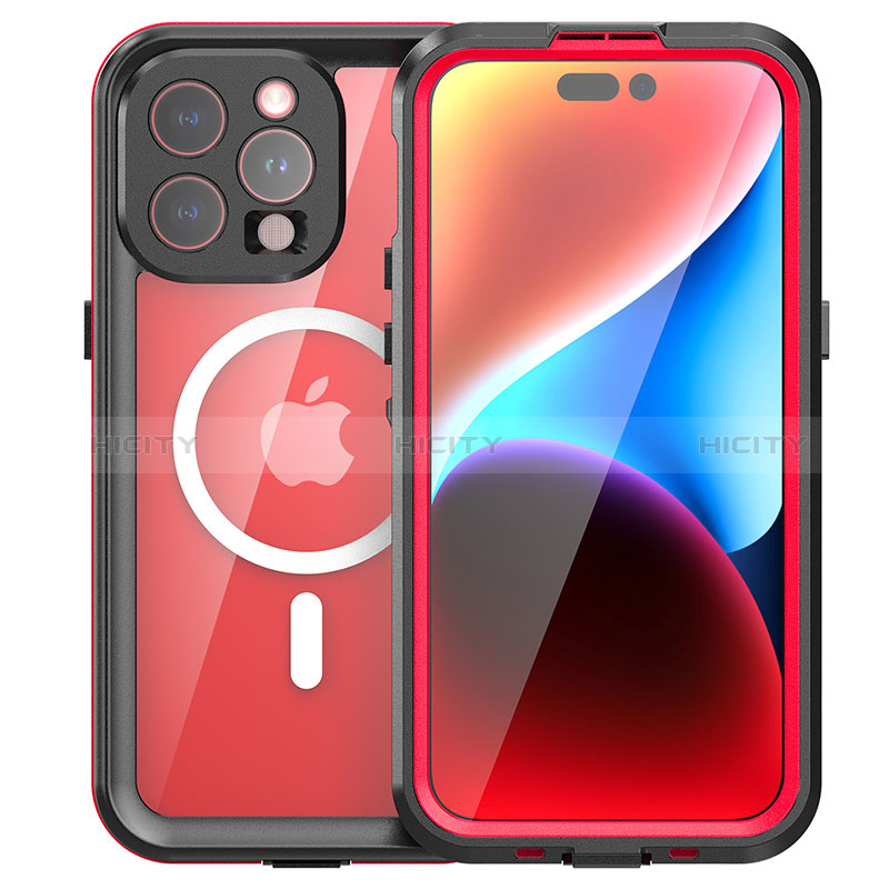 Coque Etanche Contour Silicone et Plastique Housse Etui Waterproof 360 Degres avec Mag-Safe Magnetic Magnetique HJ1 pour Apple iPhone 13 Pro Max Plus