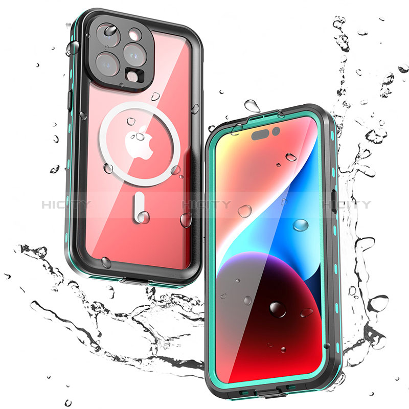 Coque Etanche Contour Silicone et Plastique Housse Etui Waterproof 360 Degres avec Mag-Safe Magnetic Magnetique pour Apple iPhone 13 Pro Plus