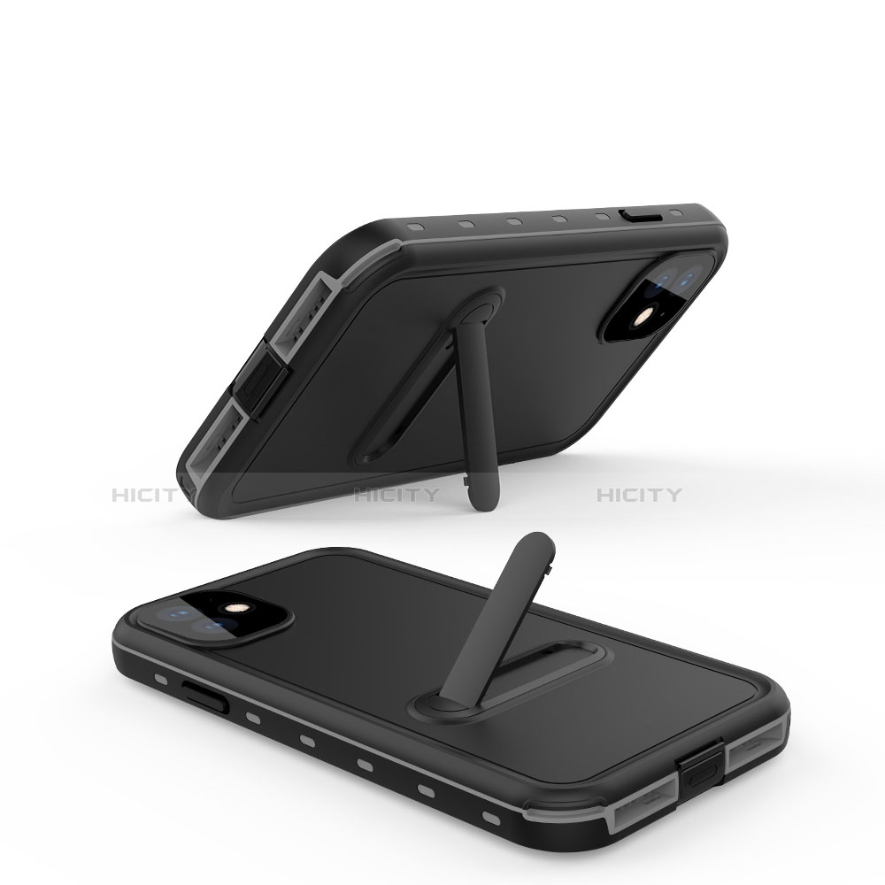 Coque Etanche Contour Silicone et Plastique Housse Etui Waterproof 360 Degres avec Support pour Apple iPhone 11 Plus