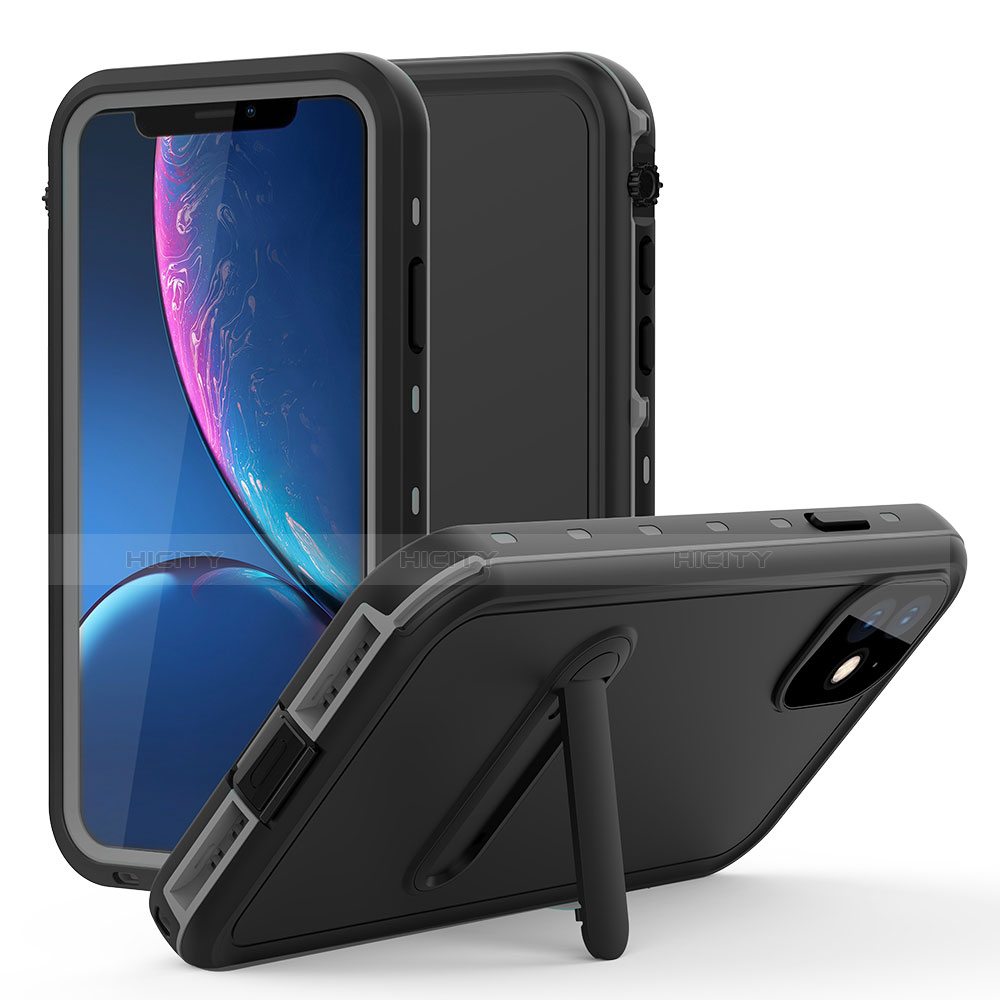 Coque Etanche Contour Silicone et Plastique Housse Etui Waterproof 360 Degres avec Support pour Apple iPhone 11 Plus