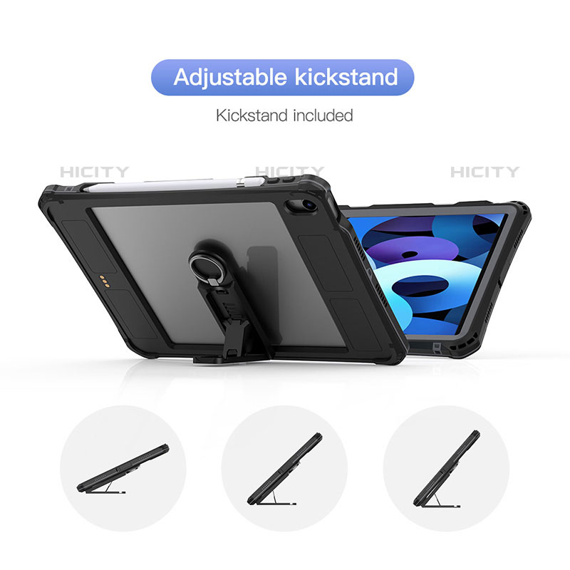 Coque Etanche Contour Silicone et Plastique Housse Etui Waterproof 360 Degres pour Apple iPad Air 4 10.9 (2020) Noir Plus