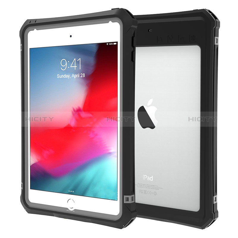 Coque Etanche Contour Silicone et Plastique Housse Etui Waterproof 360 Degres pour Apple iPad Mini 4 Noir Plus