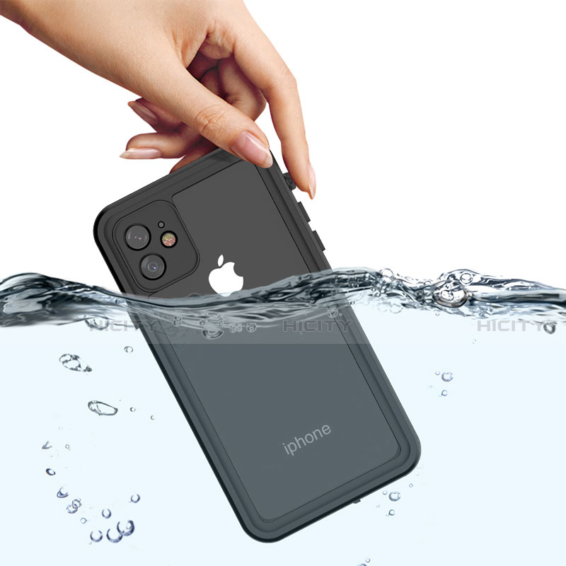 Coque Etanche Contour Silicone et Plastique Housse Etui Waterproof 360 Degres pour Apple iPhone 11 Noir Plus