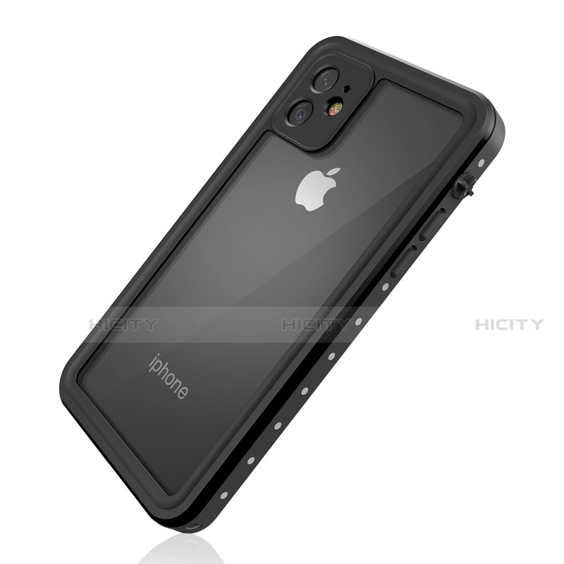 Coque Etanche Contour Silicone et Plastique Housse Etui Waterproof 360 Degres pour Apple iPhone 11 Noir Plus