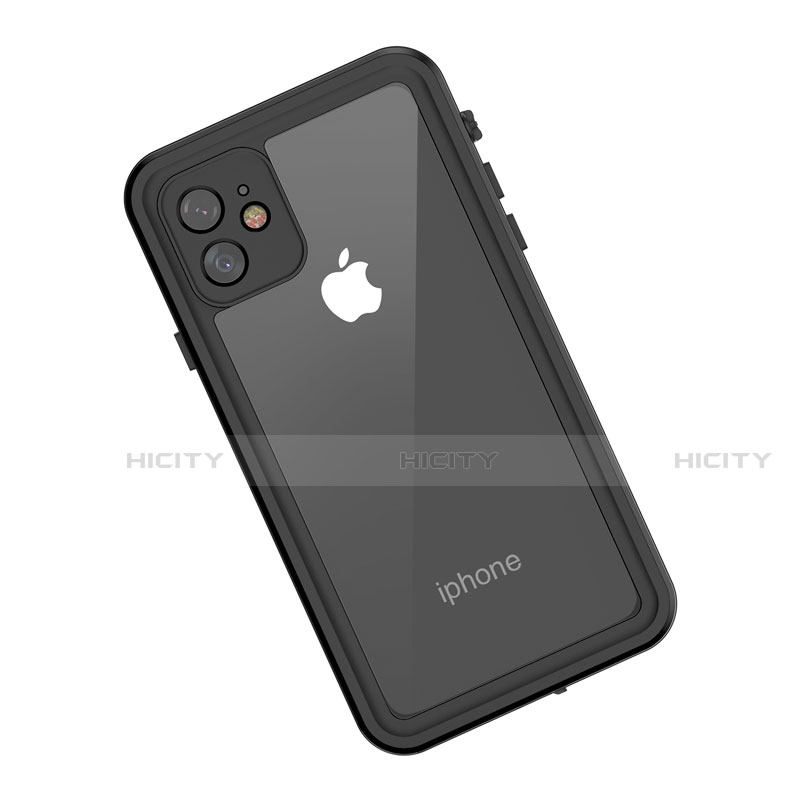 Coque Etanche Contour Silicone et Plastique Housse Etui Waterproof 360 Degres pour Apple iPhone 11 Noir Plus