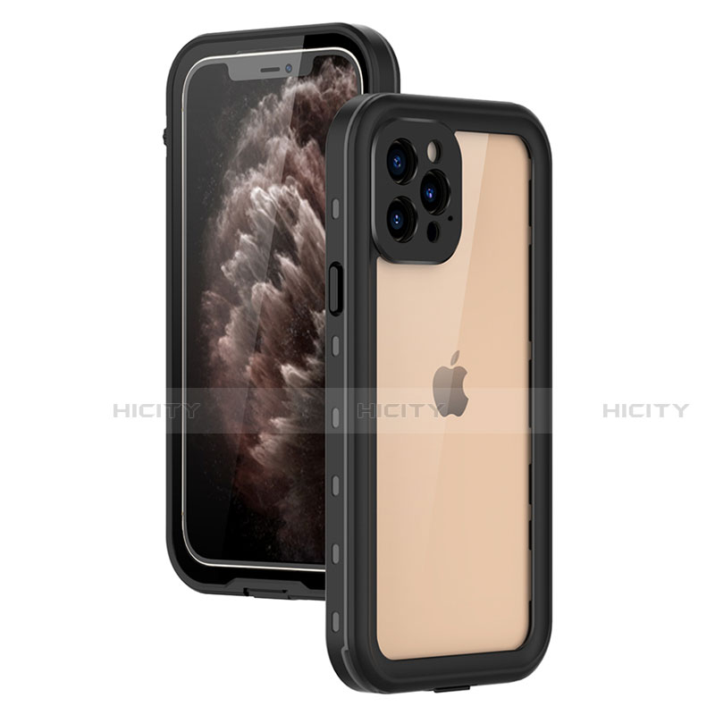 Coque Etanche Contour Silicone et Plastique Housse Etui Waterproof 360 Degres pour Apple iPhone 12 Pro Max Noir Plus