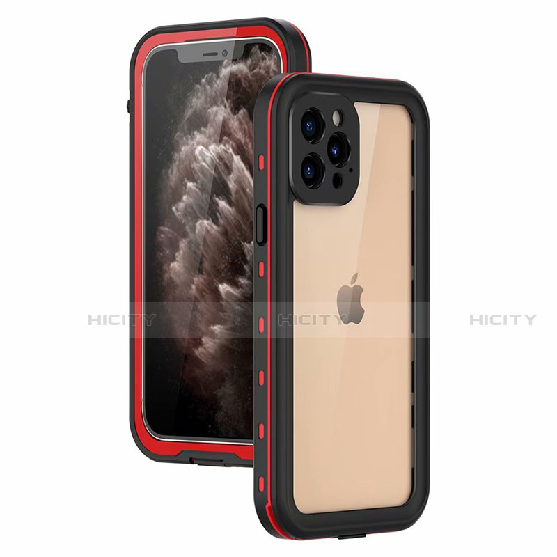 Coque Etanche Contour Silicone et Plastique Housse Etui Waterproof 360 Degres pour Apple iPhone 12 Pro Max Rouge Plus