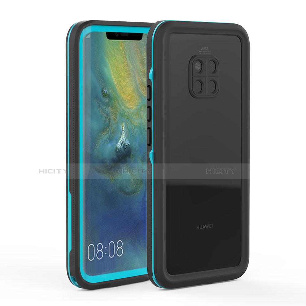 Coque Etanche Contour Silicone et Plastique Housse Etui Waterproof 360 Degres pour Huawei Mate 20 Pro Bleu Ciel Plus