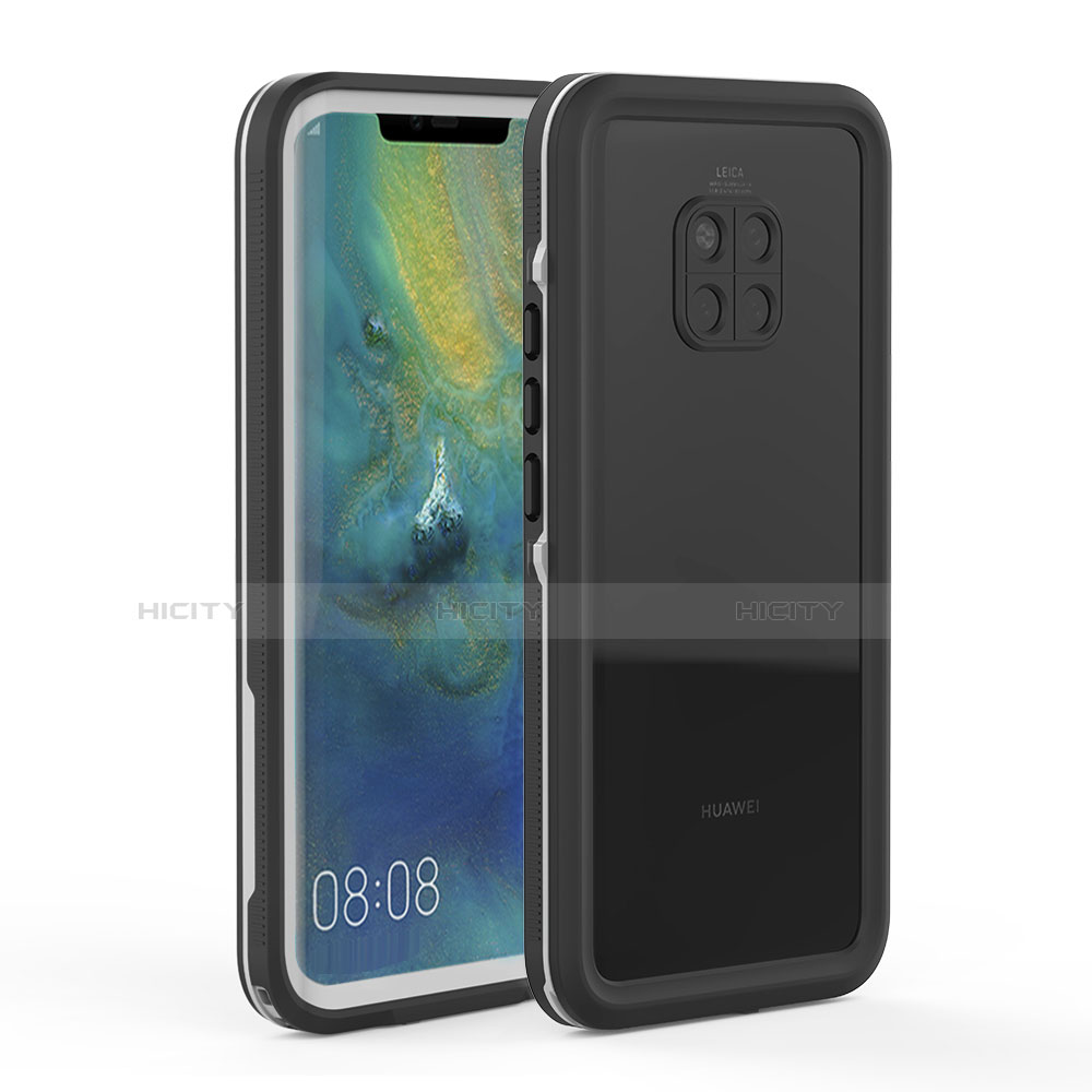 Coque Etanche Contour Silicone et Plastique Housse Etui Waterproof 360 Degres pour Huawei Mate 20 Pro Gris Plus