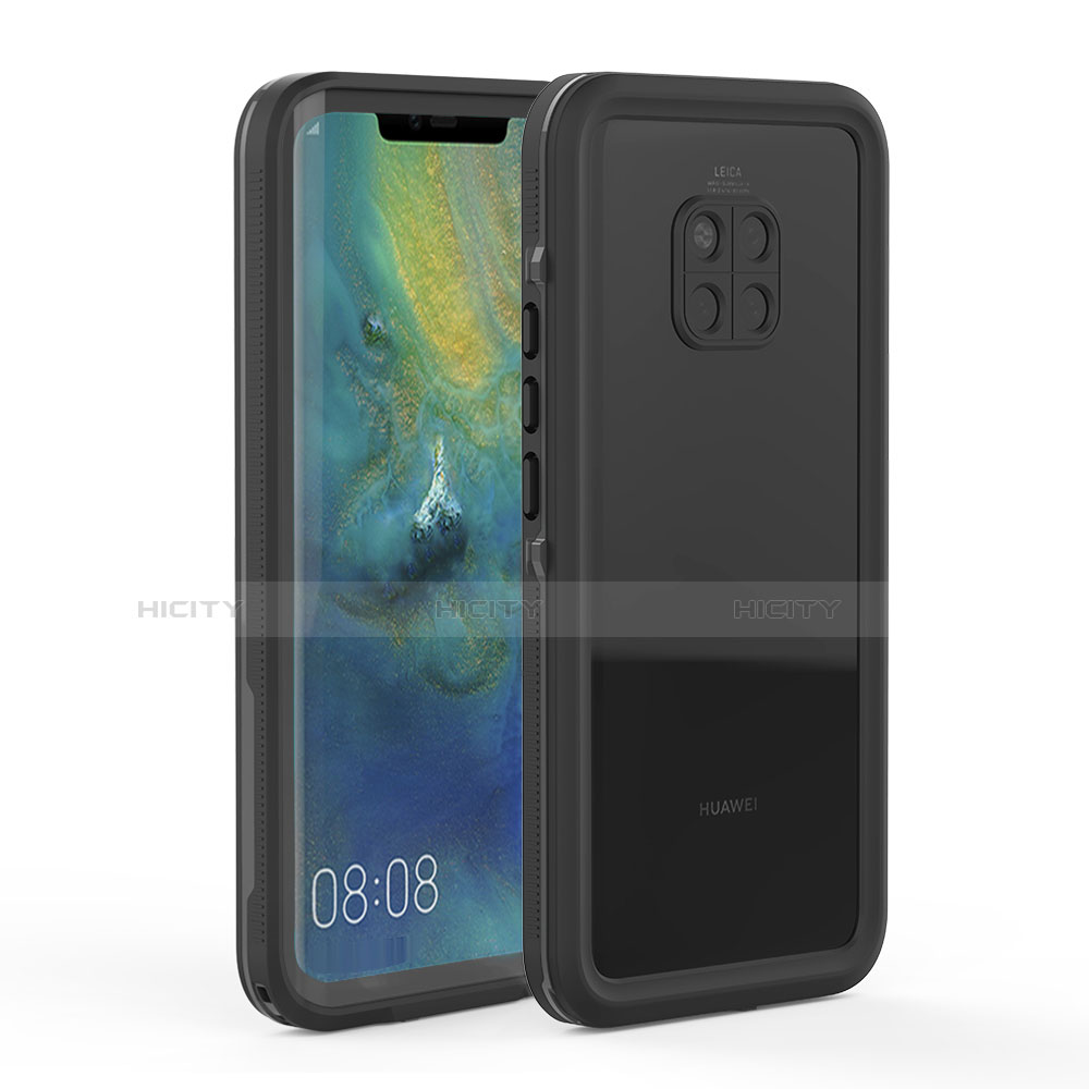 Coque Etanche Contour Silicone et Plastique Housse Etui Waterproof 360 Degres pour Huawei Mate 20 Pro Noir Plus