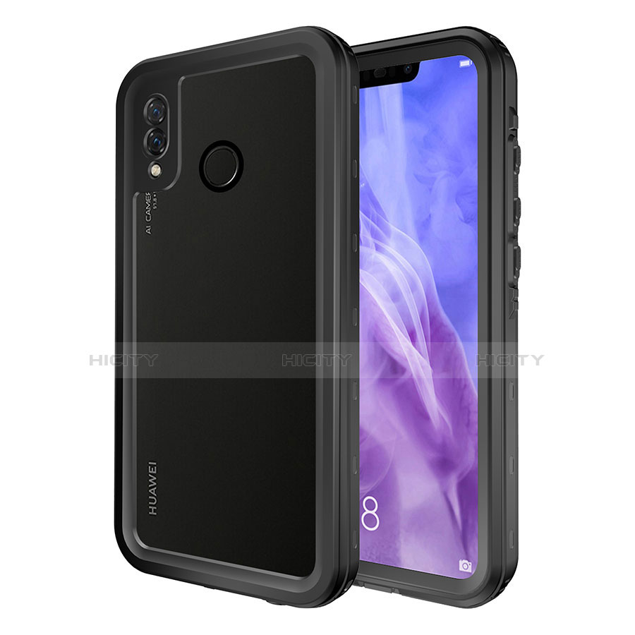 Coque Etanche Contour Silicone et Plastique Housse Etui Waterproof 360 Degres pour Huawei P20 Lite Noir Plus