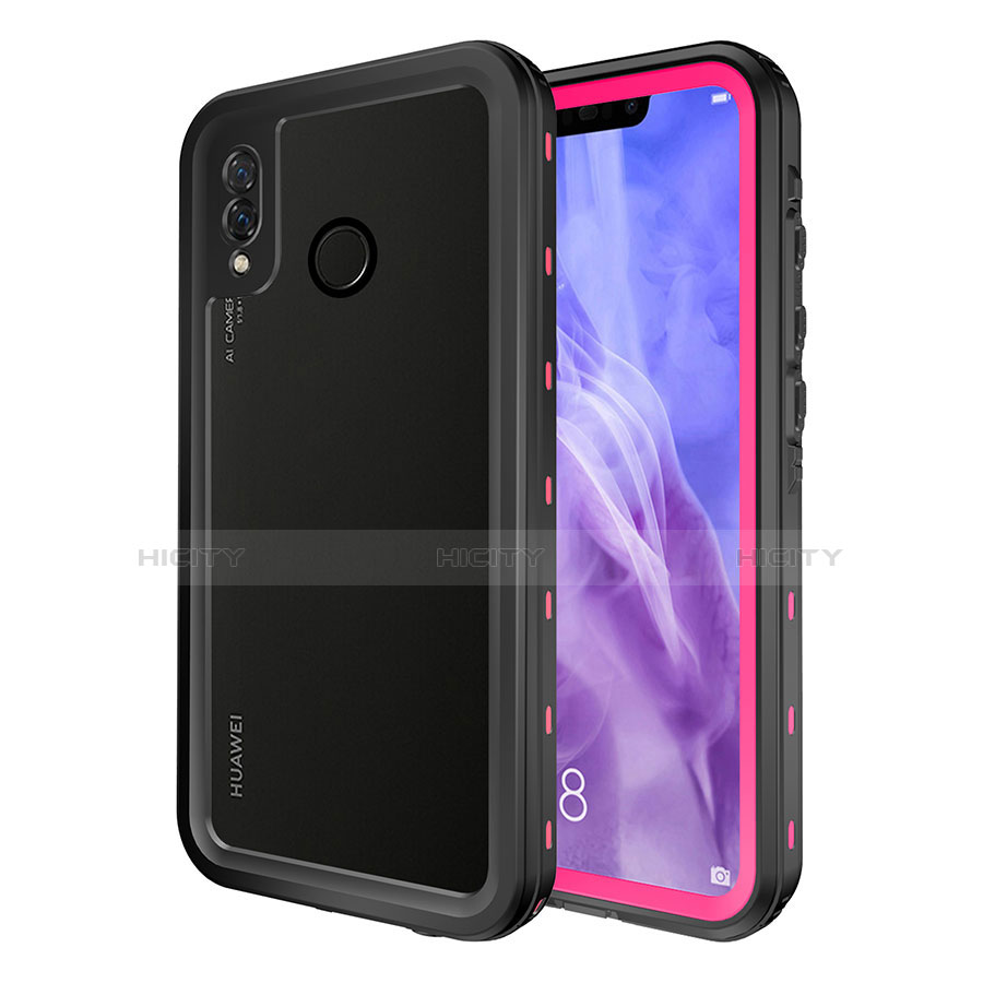 Coque Etanche Contour Silicone et Plastique Housse Etui Waterproof 360 Degres pour Huawei P20 Lite Rouge Plus