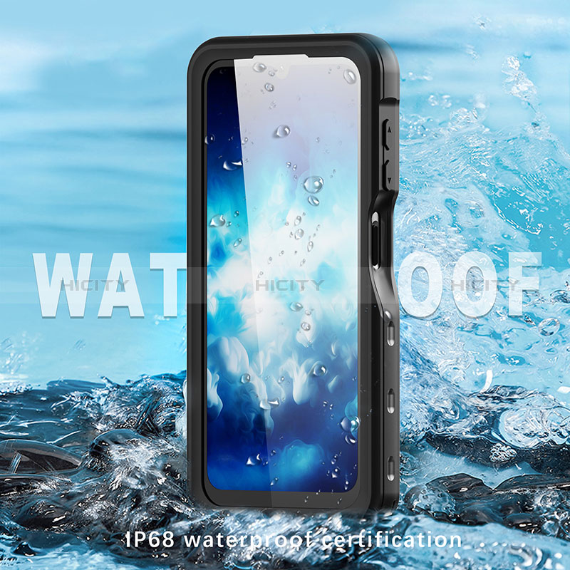 Coque Etanche Contour Silicone et Plastique Housse Etui Waterproof 360 Degres pour Samsung Galaxy A25 5G Noir Plus