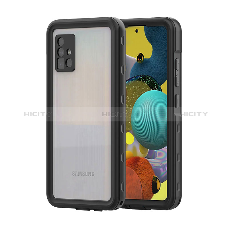 Coque Etanche Contour Silicone et Plastique Housse Etui Waterproof 360 Degres pour Samsung Galaxy A51 5G Noir Plus