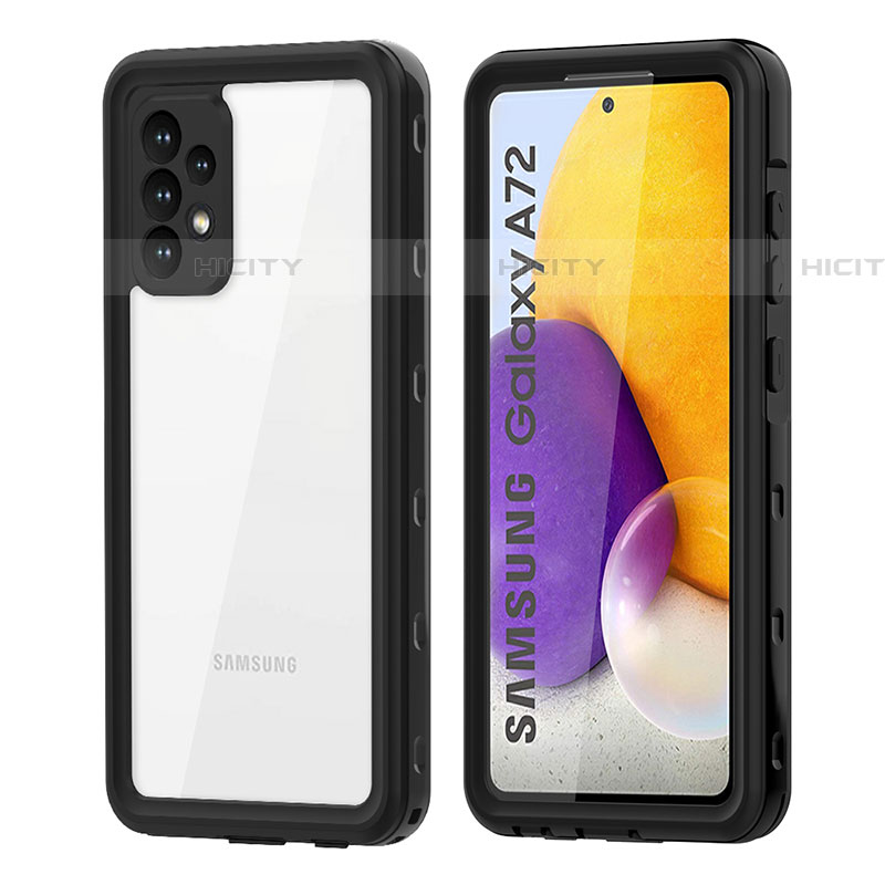 Coque Etanche Contour Silicone et Plastique Housse Etui Waterproof 360 Degres pour Samsung Galaxy A72 4G Noir Plus