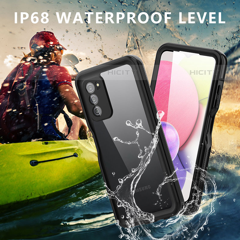 Coque Etanche Contour Silicone et Plastique Housse Etui Waterproof 360 Degres pour Samsung Galaxy M02s Noir Plus