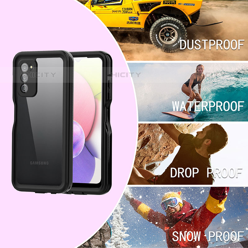 Coque Etanche Contour Silicone et Plastique Housse Etui Waterproof 360 Degres pour Samsung Galaxy M02s Noir Plus