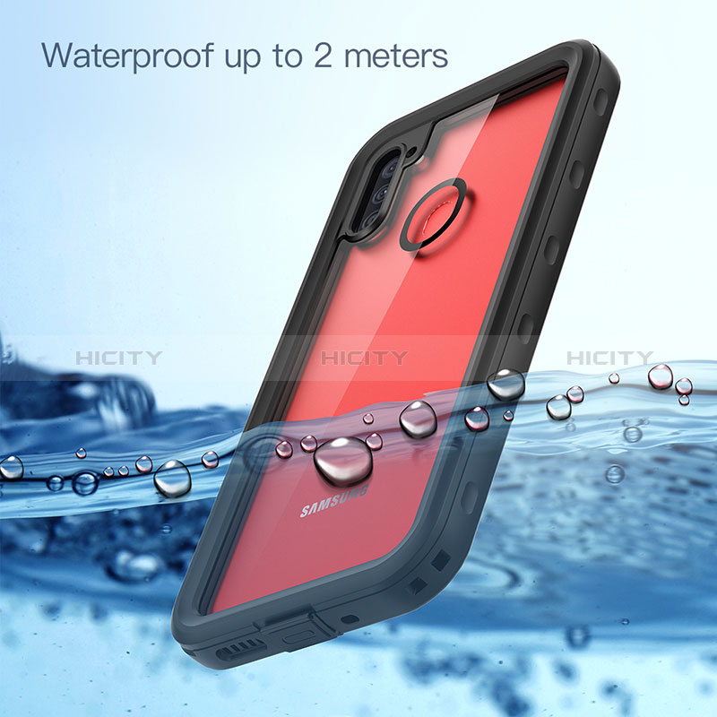 Coque Etanche Contour Silicone et Plastique Housse Etui Waterproof 360 Degres pour Samsung Galaxy M11 Noir Plus