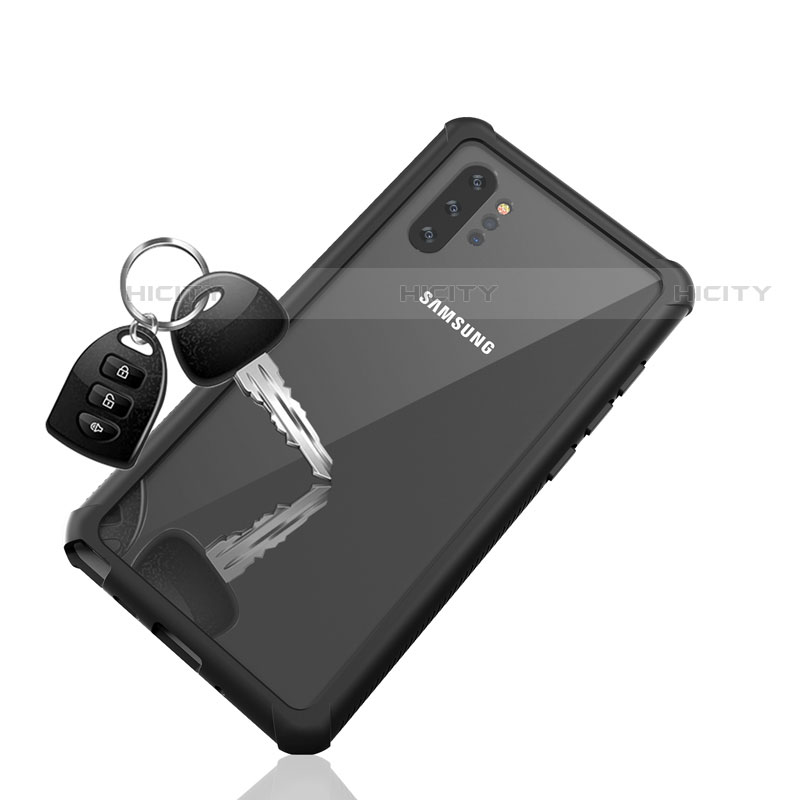 Coque Etanche Contour Silicone et Plastique Housse Etui Waterproof 360 Degres pour Samsung Galaxy Note 10 Plus Noir Plus