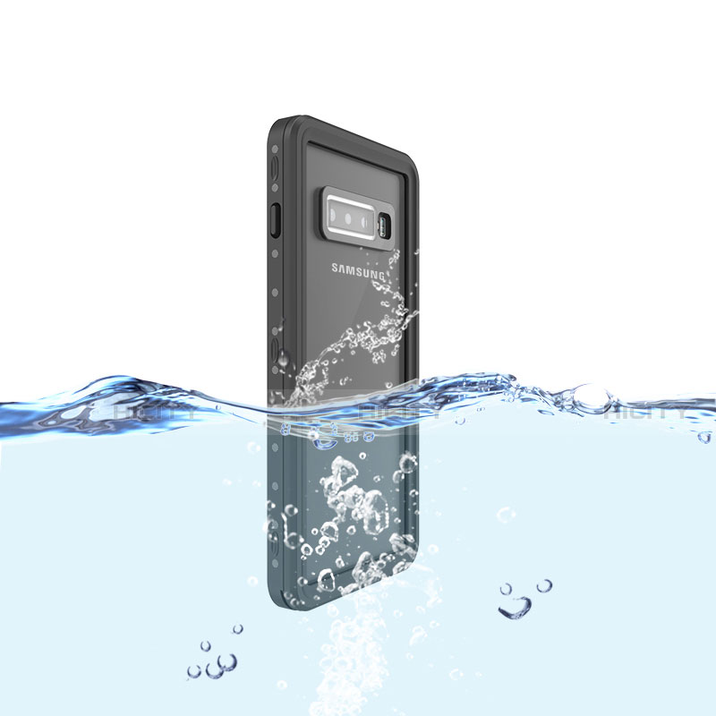 Coque Etanche Contour Silicone et Plastique Housse Etui Waterproof 360 Degres pour Samsung Galaxy S10 Noir Plus